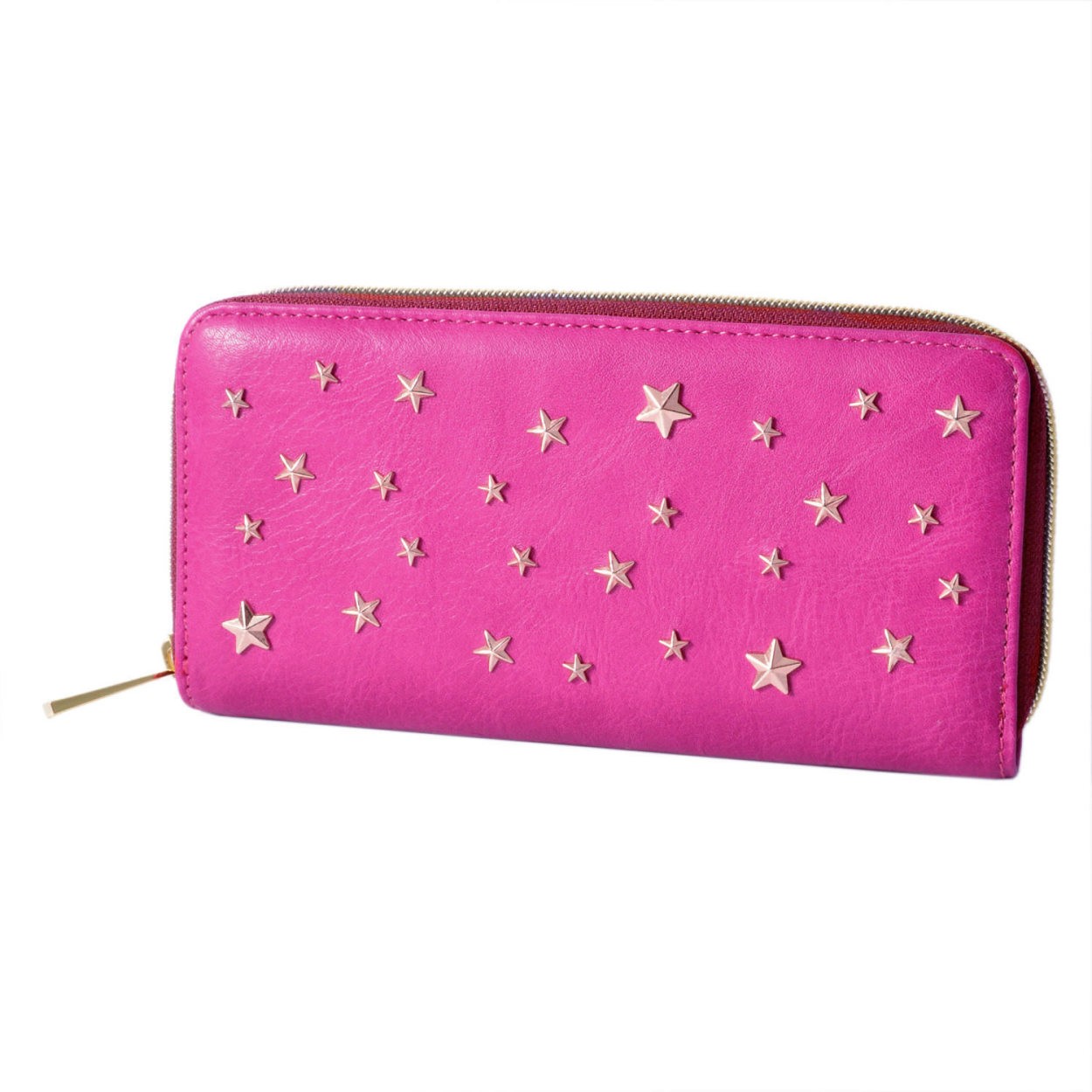 アネロ anello  (パケカドー Paquet du Cadeau) ZU-D0771-ROS 星型 スタースタッズ ラウンドファスナー長財布
