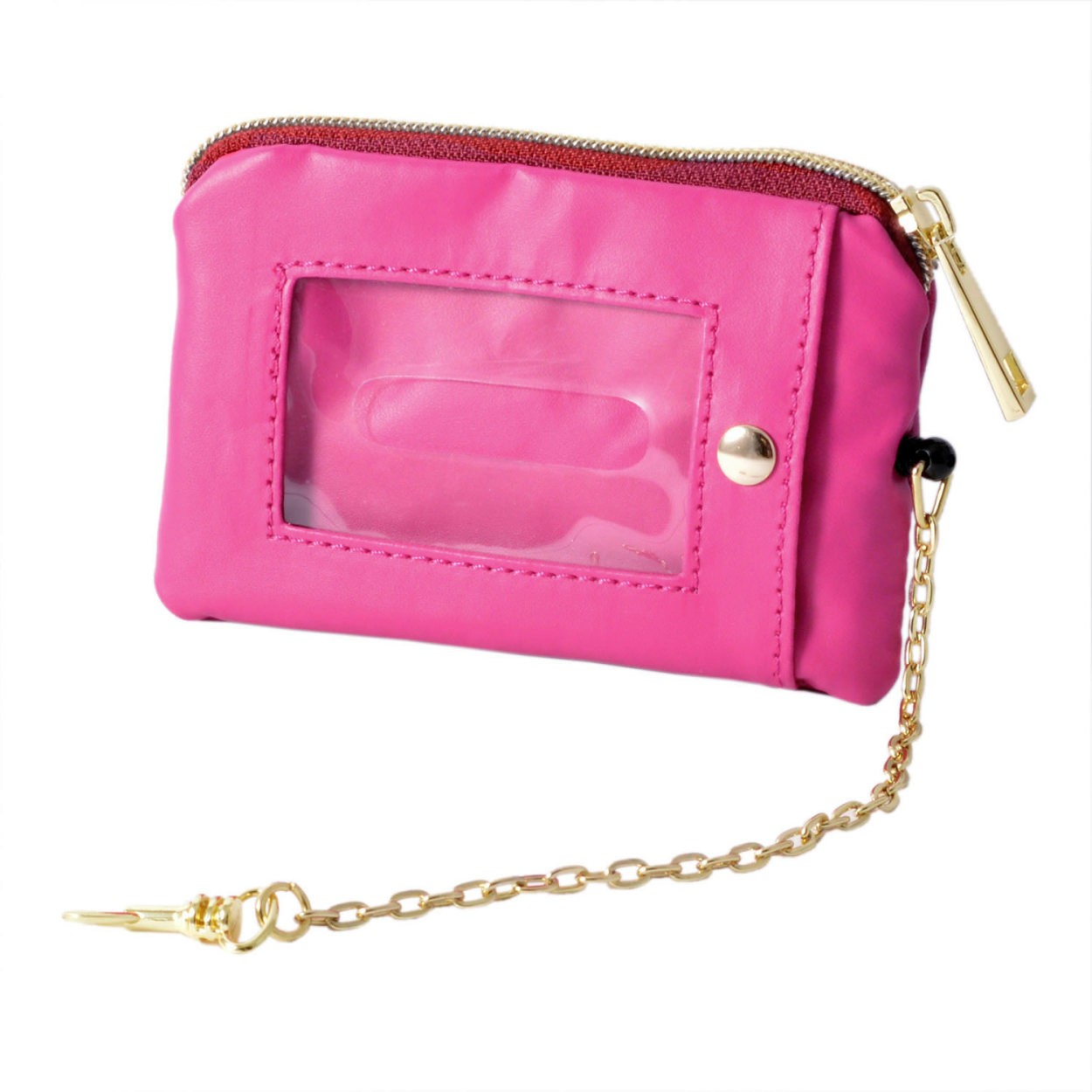 アネロ anello  (パケカドー Paquet du Cadeau) ZU-D0775-ROS 星型 スタースタッズ キーリング＆パスケース付 ポーチ 紐が伸び～るリール式で自動改札にも便利♪