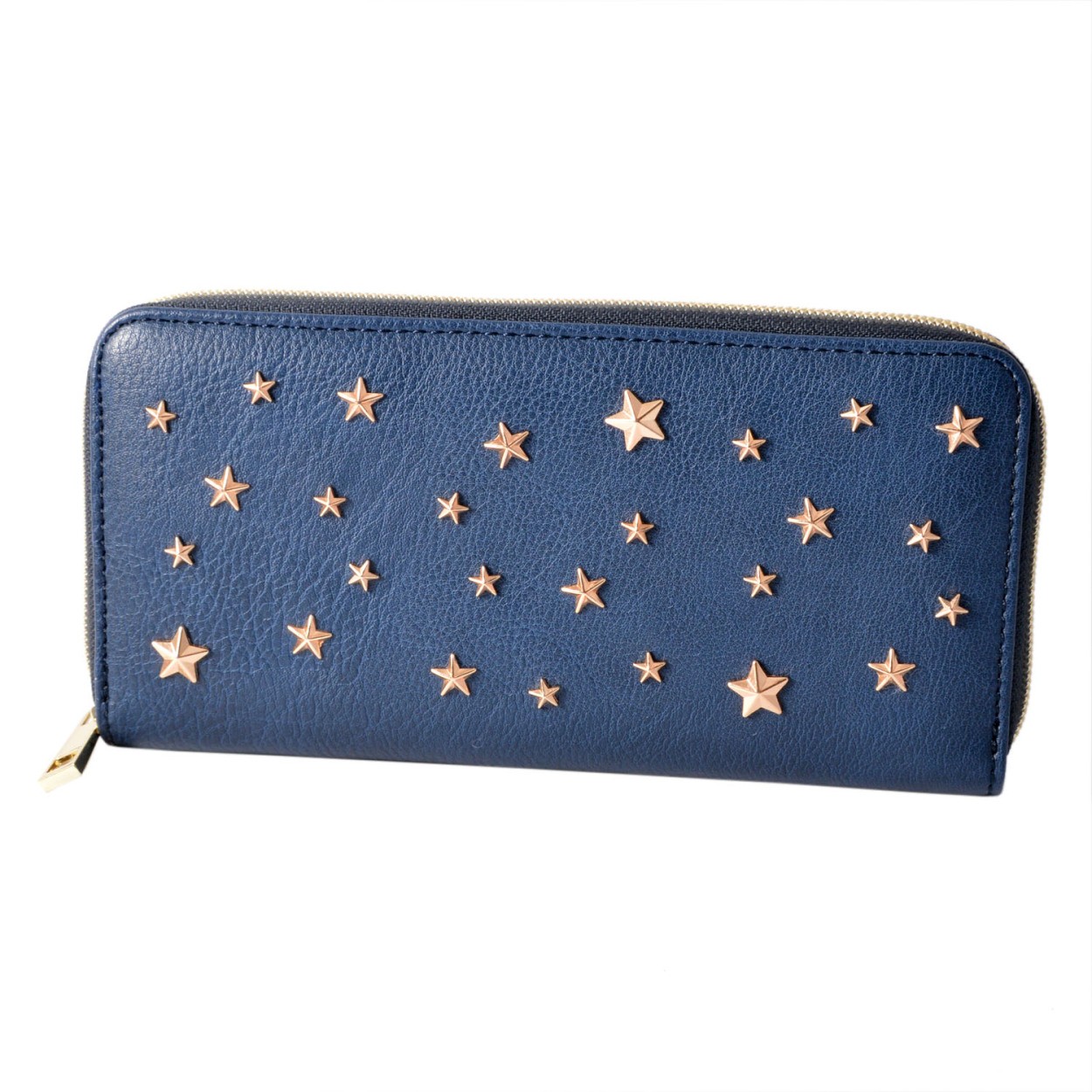 アネロ anello  (パケカドー Paquet du Cadeau) ZU-D0771-NV 星型 スタースタッズ ラウンドファスナー長財布