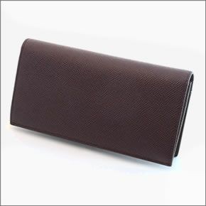 バリー BALIRO.B 146 AUBERGINI MAN/BARK 14 ファスナー小銭入れ付 二つ折り長財布 型押しカーフ