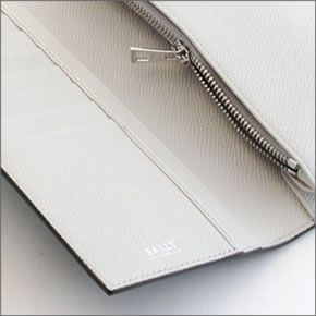バリー BALIRO.B 161 BARK 14/MOUSSE 14 ファスナー小銭入れ付 二つ折り長財布 型押しカーフ
