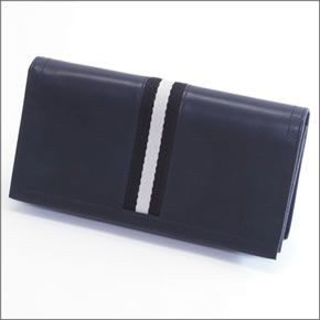 バリー TALIRO 517 NEW BLUE ファスナー小銭入れ付 二つ折り長財布 カーフ