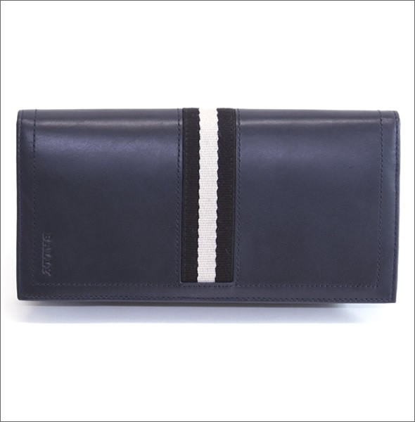 バリー TALIRO 517 NEW BLUE ファスナー小銭入れ付 二つ折り長財布 カーフ