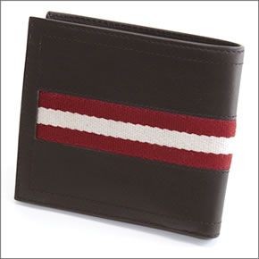 バリー TYE 271 CHOCOLATE 小銭入れ付 二つ折り財布 型押しカーフ