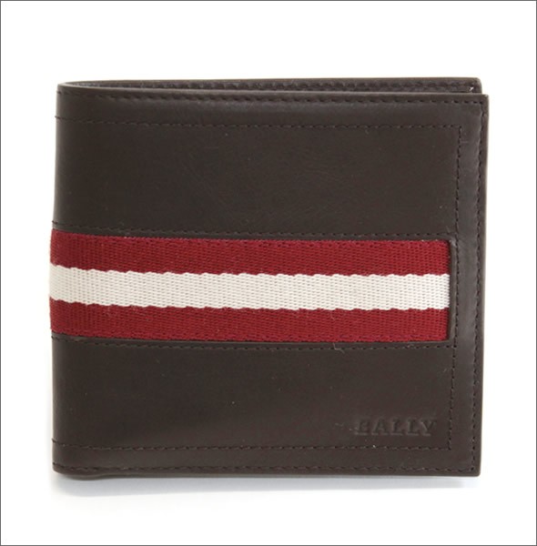 バリー TYE 271 CHOCOLATE 小銭入れ付 二つ折り財布 型押しカーフ