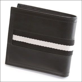 バリー TYE 290 BLACK 小銭入れ付 二つ折り財布 型押しカーフ