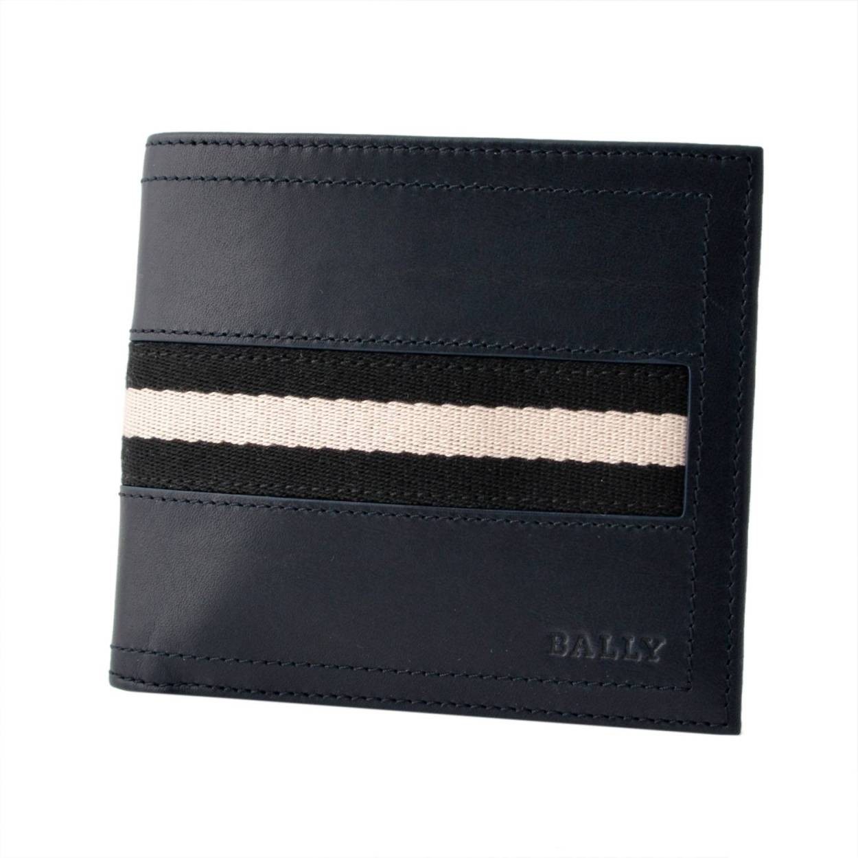 バリー BALLY TOLLEN.T 517 6187219 メンズ バリーストライプ 二つ折り財布 小銭入れ無し