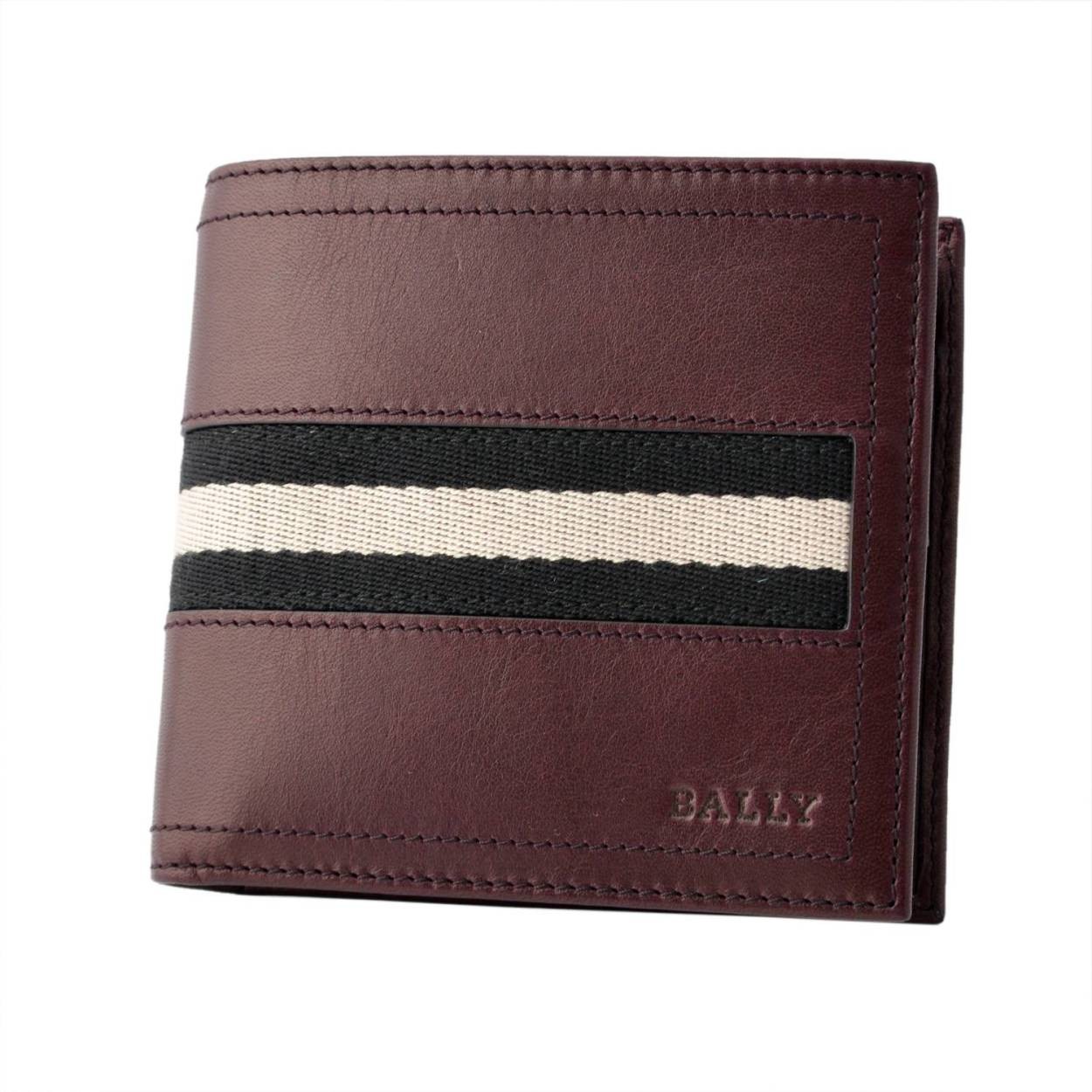 バリー BALLY TYE 596 6214886 メンズ バリーストライプ 小銭入れ付 二つ折り財布