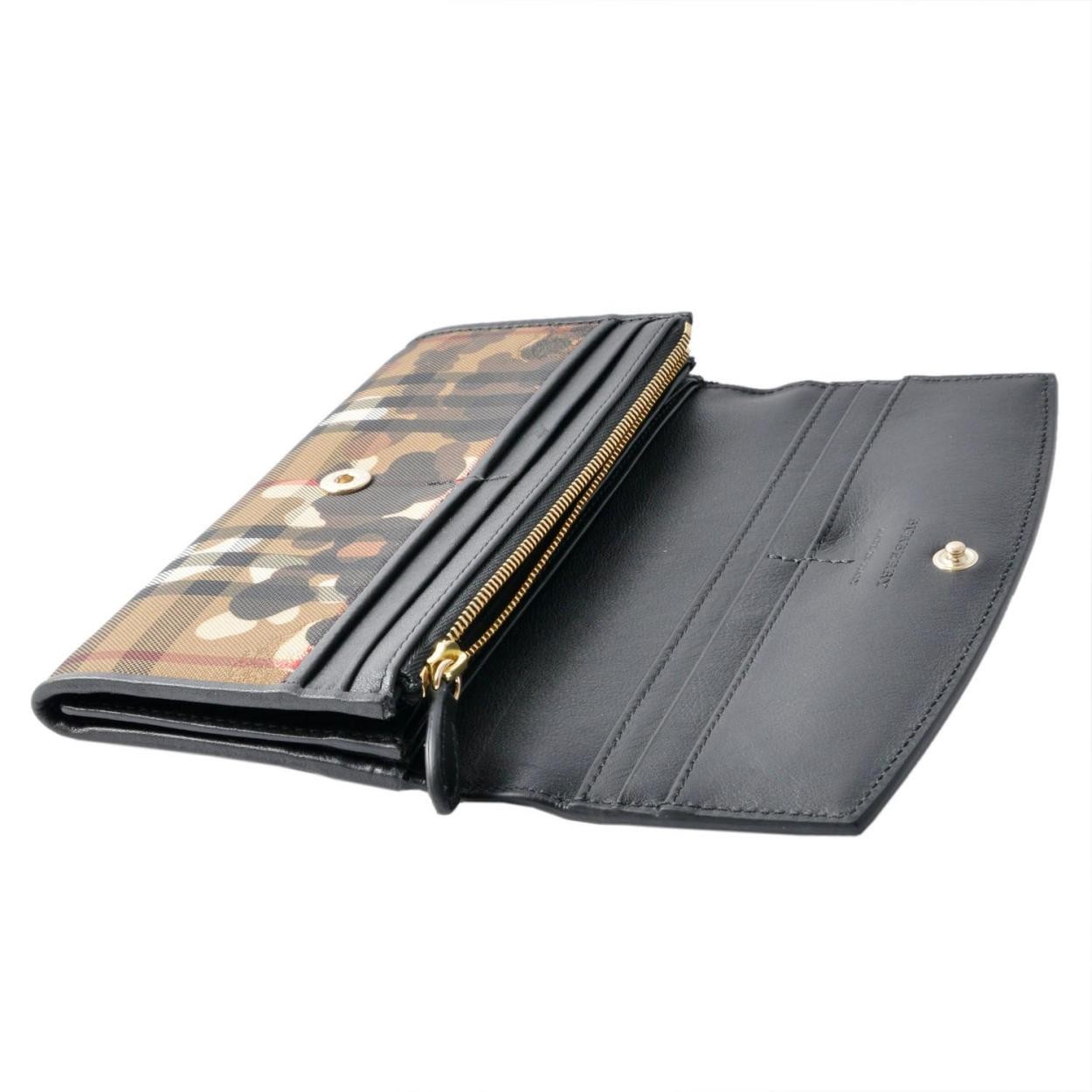 バーバリー BURBERRY 3996533 二つ折り長財布 CAMOUFLAGE PRINT/HORSEFERRY CHECK