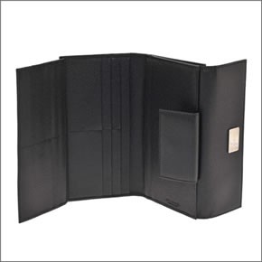 ブルガリ MILLERIGHE ミレリゲ Wホック 小銭入れ付 長財布 ブラック 25556 MILLERIGHE/BLK
