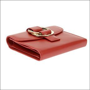 ブルガリ  三つ折り財布 カーフレザー レッド 33901 CALF/RED
