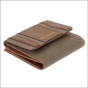 ブルガリ ≪取り寄せ商品≫ B.ZERO1 ビーゼロワン Wホック 小銭入れ付 二つ折り財布 ブラウン 33777 CANVAS/BRW