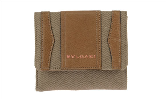 ブルガリ ≪取り寄せ商品≫ B.ZERO1 ビーゼロワン Wホック 小銭入れ付 二つ折り財布 ブラウン 33777 CANVAS/BRW