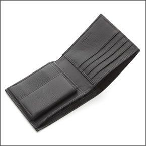 ブルガリ URBAN アーバン 小銭入れ付 二つ折り財布 カーフ ブラック 33403 GRAIN/BLK