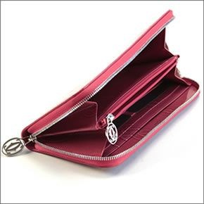 カルティエ L3001253 HAPPY BIRTHDAY ハッピーバースデー 2Cロゴ型押し ラウンドファスナー長財布