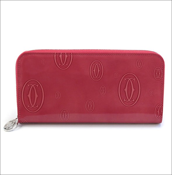 カルティエ L3001253 HAPPY BIRTHDAY ハッピーバースデー 2Cロゴ型押し ラウンドファスナー長財布