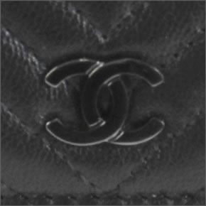 シャネル  31509 Y10849 94305 LAMB BLACK  シェヴロン Vステッチ キルティング ラムスキン 二つ折り長財布