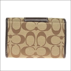 【COACH】コーチ ペネロピシグネチャー 二つ折りファスナー付財布 カーキ／マホガニー 42193 SKHMA
