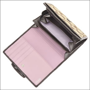 【COACH】コーチ ペネロピシグネチャー 二つ折りファスナー付財布 カーキ／マホガニー 42193 SKHMA