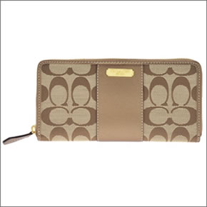 【COACH】コーチ ペネロピシグネスリム ラウンドファスナー長財布 カーキ/ブロンズ 43439 BKHBZ
