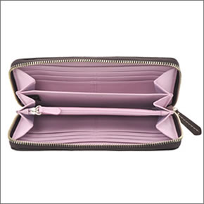 【COACH】コーチ ペネロピシグネスリム ラウンドファスナー長財布 カーキ／マホガニー 43439 SKHMA