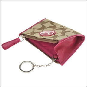 【COACH】コーチ サットン シグネチャー ミニ スキニー  コインケース 小銭入れ カーキ/マゼンタ 43967 SKHMJ