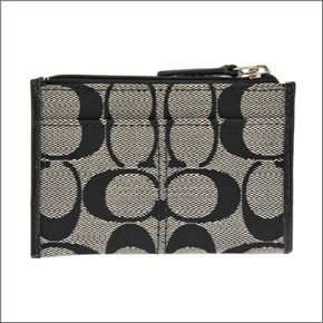 コーチ サットン シグネチャー ミニスキニー コインケース 小銭入れ ブラック/ホワイト 43967 SBWBK