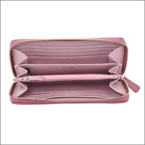 コーチ サットン シグネチャー ラウンドファスナー長財布　カーキ/ローズ 44026 SKHRO