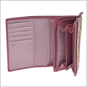 コーチ サットンシグネチャー 二つ折り財布 カーキ×ローズ 43986 SKHRO