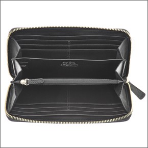 コーチ サットン シグネチャー ラウンドファスナー長財布　ブラック/ブラック 44026 SBKBK