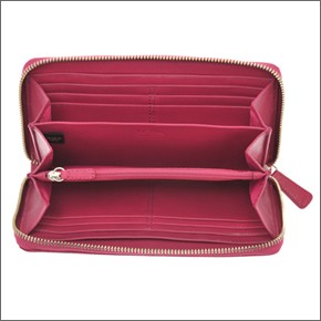 コーチ サットン シグネチャー ラウンドファスナー長財布　カーキ/マゼンダ 44026 SKHMJ