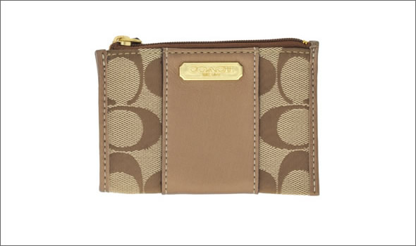 コーチ ペネロピシグネチャー ミニスキニー コインケース 小銭入れ カーキ/ブロンズ　 42191 BKHBZ