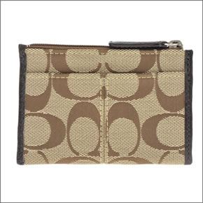 コーチ サットン シグネチャー ミニ スキニー　 コインケース　小銭入れ　カーキ/マホガニー 43967 SKHMA