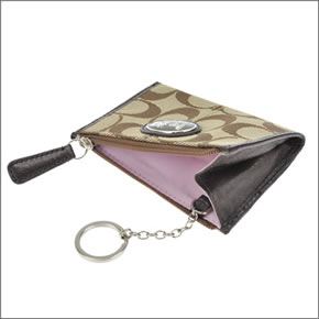 コーチ サットン シグネチャー ミニ スキニー　 コインケース　小銭入れ　カーキ/マホガニー 43967 SKHMA