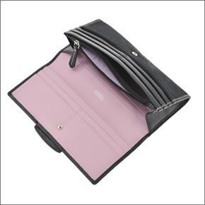 コーチ ペネロピシグネチャー スリム エンベロープ ファスナー小銭入れ付 二つ折り長財布 ブラック/ブラック 43412 SBKBK