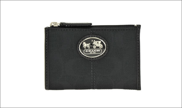 コーチ サットン シグネチャー ミニ スキニー　 コインケース　小銭入れ　ブラック/ブラック 43967 SBKBK