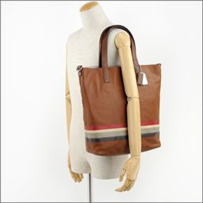 コーチ ブリーカーレガシーレザー リバーシブル ストライプ トートバッグ ファン 70502 FWN