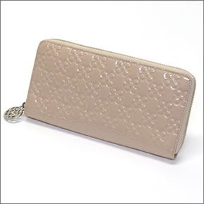 コーチ チェルシー エンボスド パテント ラウンドファスナー長財布 バフ 45837 SV/BF
