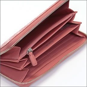 コーチ チェルシー エンボスド パテント ラウンドファスナー長財布 コーラル 45837 SV/CO
