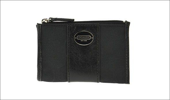 コーチ ≪取り寄せ商品≫LEGACY レガシー シグネチャー キャンバス  ミニスキニー キーリング付小銭入れ コインケース 48454/SBKBK