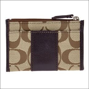 コーチ ≪取り寄せ商品≫LEGACY レガシー シグネチャー キャンバス  ミニスキニー キーリング付小銭入れ コインケース 48454/SKHMA