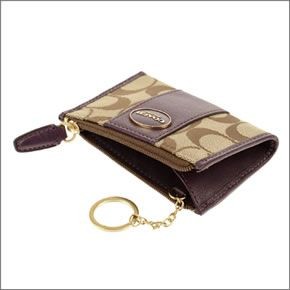 コーチ ≪取り寄せ商品≫LEGACY レガシー シグネチャー キャンバス  ミニスキニー キーリング付小銭入れ コインケース 48454/B4BVR