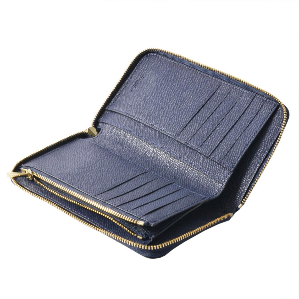 コーチ COACH 58584 Li/Navy(LINAV) ラウンドファスナー長財布 MEDIUM ZIP AROUND