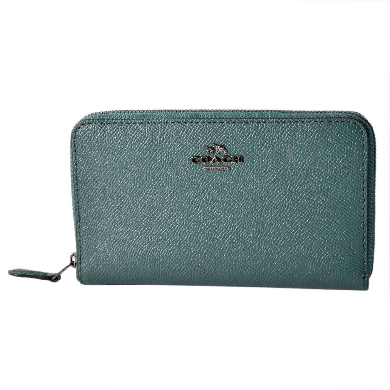 コーチ COACH 58584 Dk/Dark Turquoise (DKM7Q) ラウンドファスナー長財布 MEDIUM ZIP AROUND