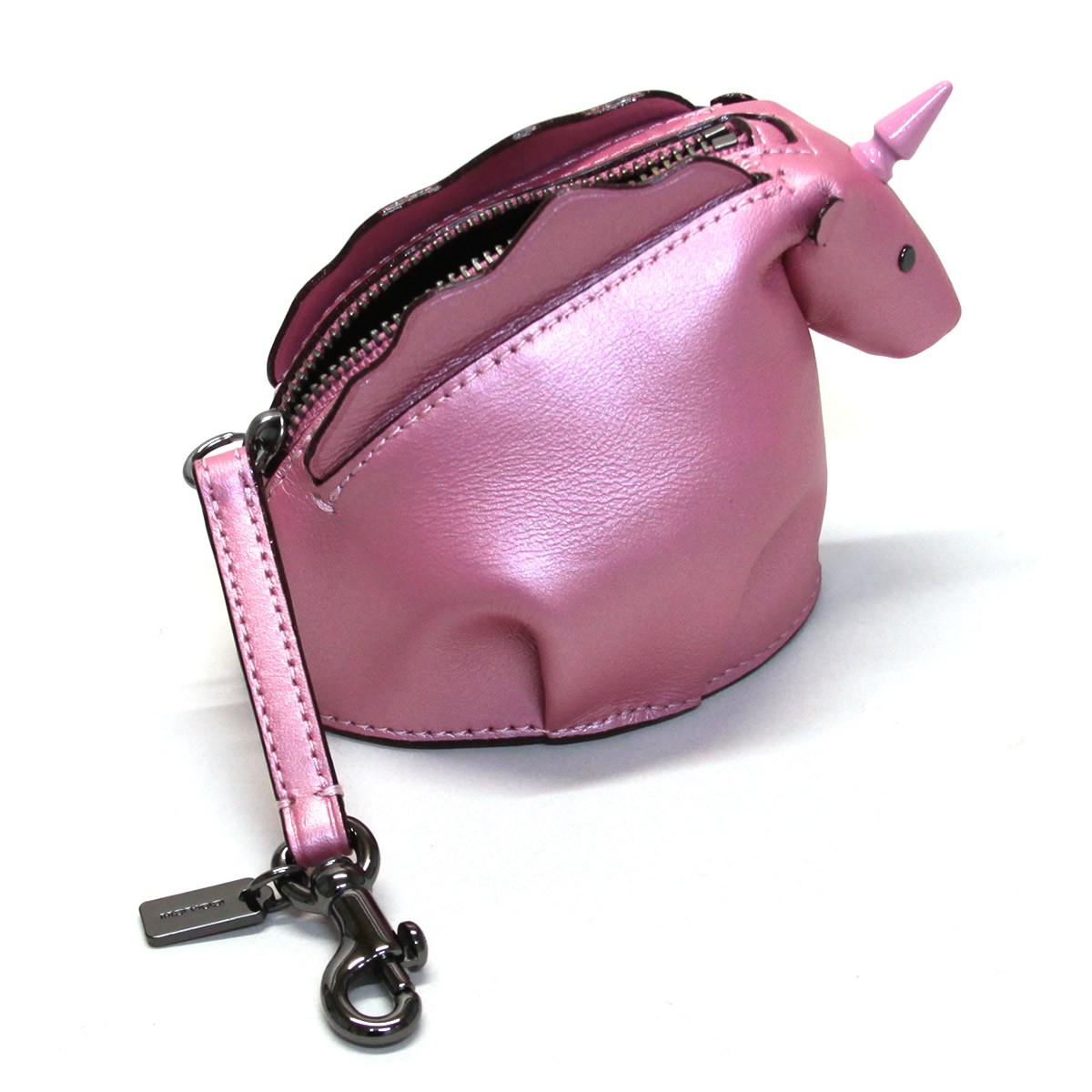 コーチ COACH 22939 Dk/Metallic Blush (DKE45) ストラップ付 ユニコーン コイン ケース ポーチ UNI COIN CASE