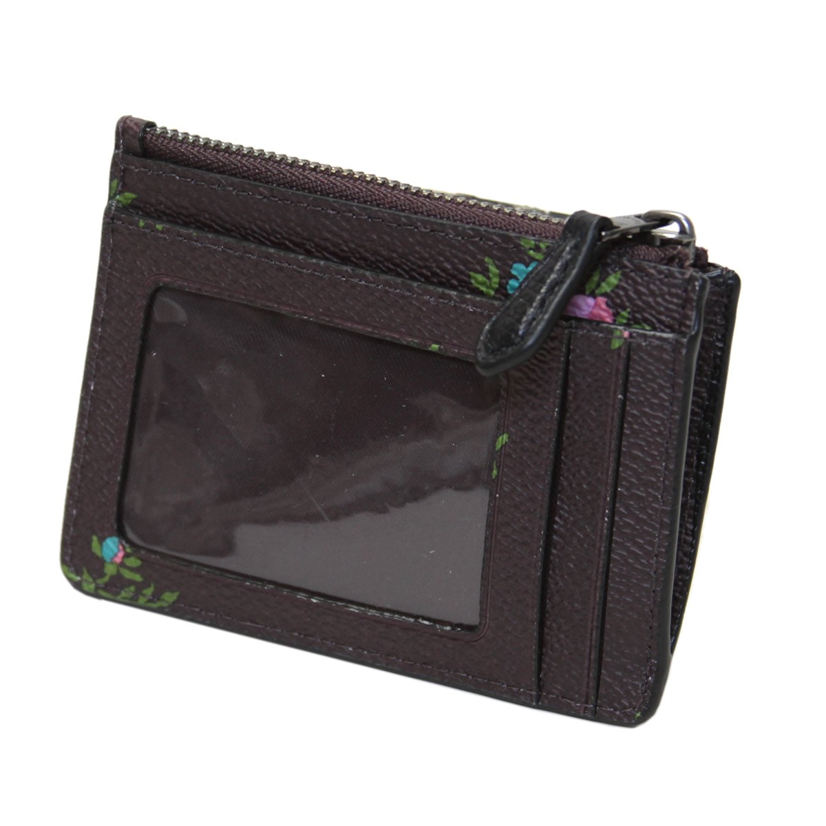 コーチ COACH 23518 Dk/Oxblood Cross Stitch Floral (DKMXP) フラワープリント パスケース 小銭入れ・キーリング付 マルチケース MINI SKINNY ID CASE