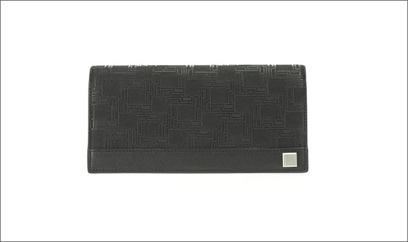 ダンヒル D-EIGHT ディーエイトライン メンズ ファスナー小銭入れ付 二つ折り長財布 ブラック L2LH10A