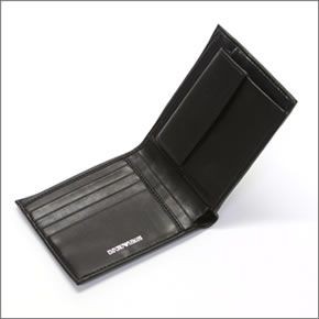 エンポリオアルマーニ  イーグル型押し メンズ 小銭入れ付 二つ折り財布 YEM122 YH187 80001