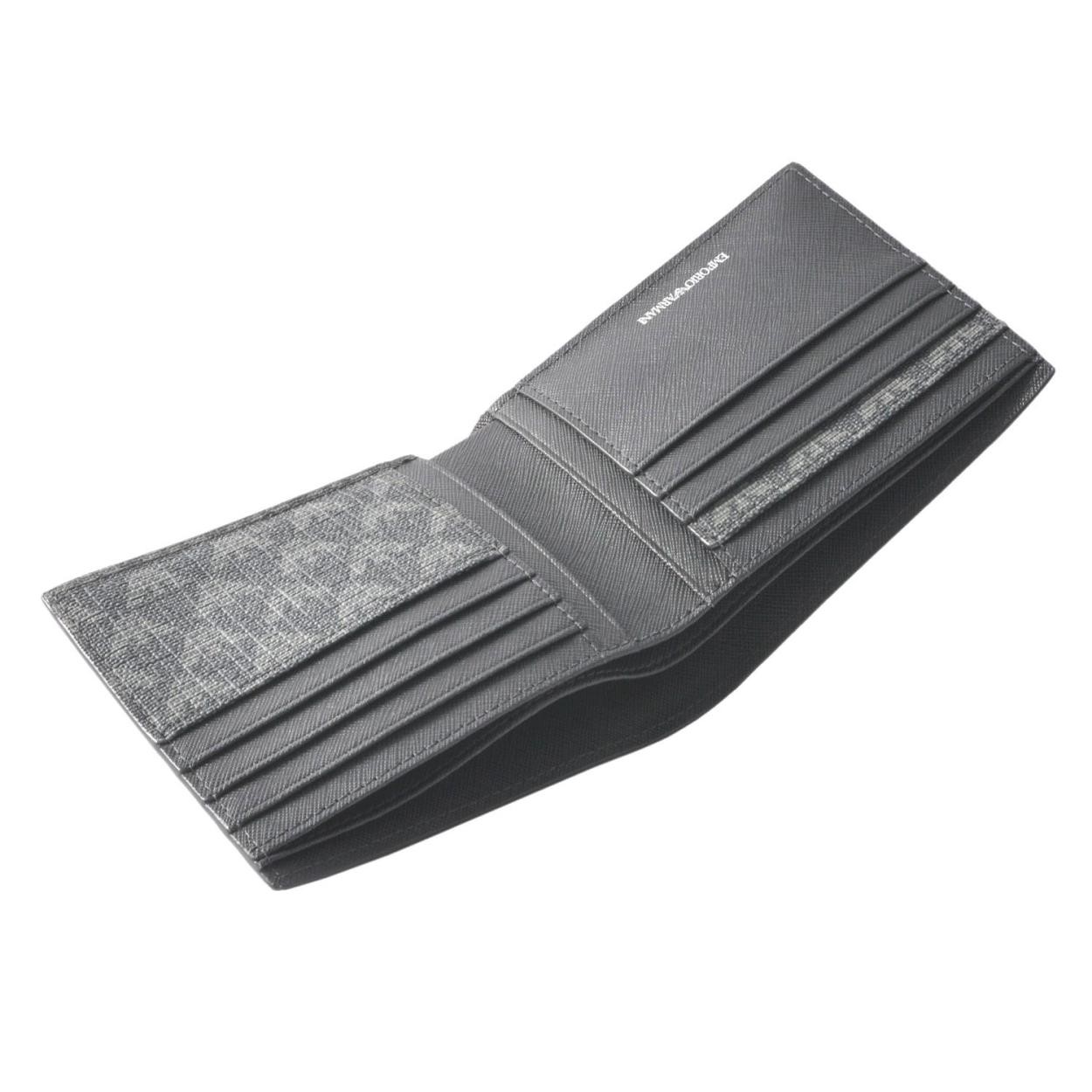 エンポリオアルマーニ EMPORIO ARMANI Y4R066 YO23J 86526 イーグルロゴプリント メンズ 二つ折り財布 小銭入れ無し