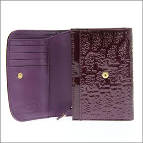 フォリフォリ ロゴマニア ロゴ型押し 小銭入れ付 二つ折り財布 パープル WA0L026SV VIO